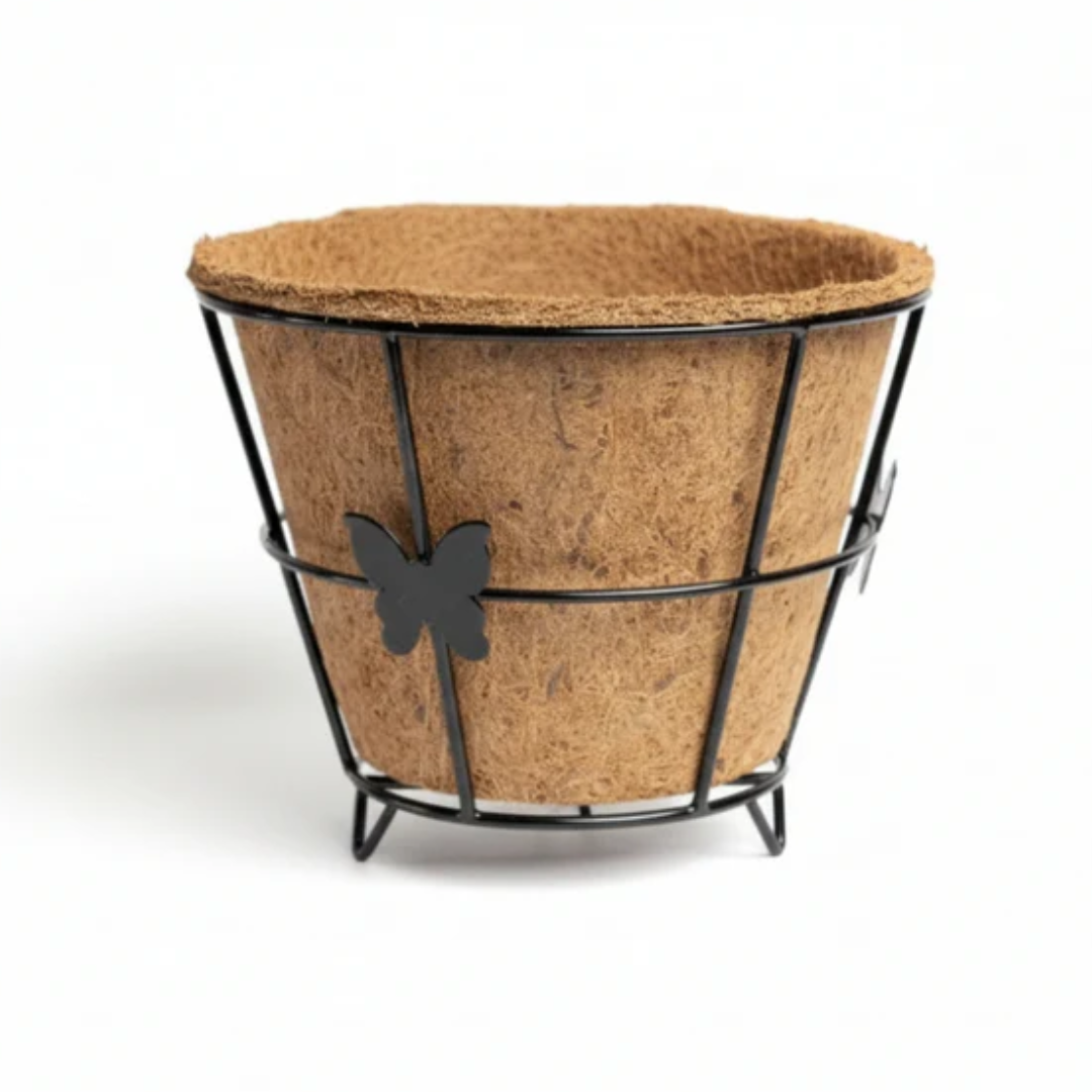 Coir Pots with Metal Holder